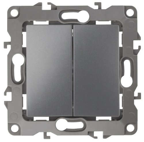 Выключатель без рамки Эра S12 2-кл 10А графит фото Выключатель без рамки Эра S12 2-кл 10А графит картинка